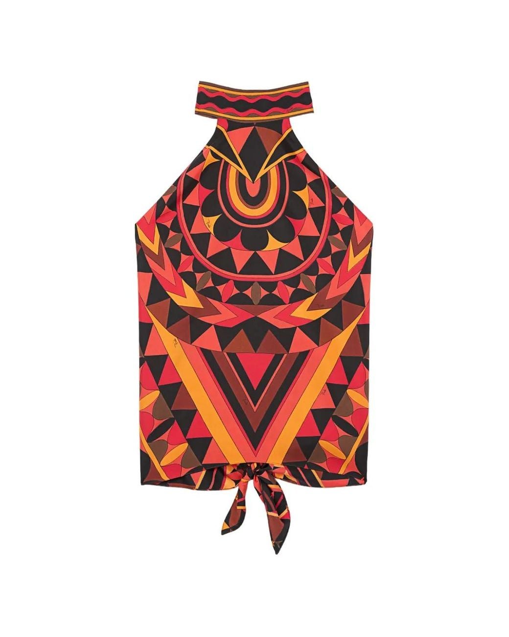 Emilio Pucci Red Manuba Print Silk Top