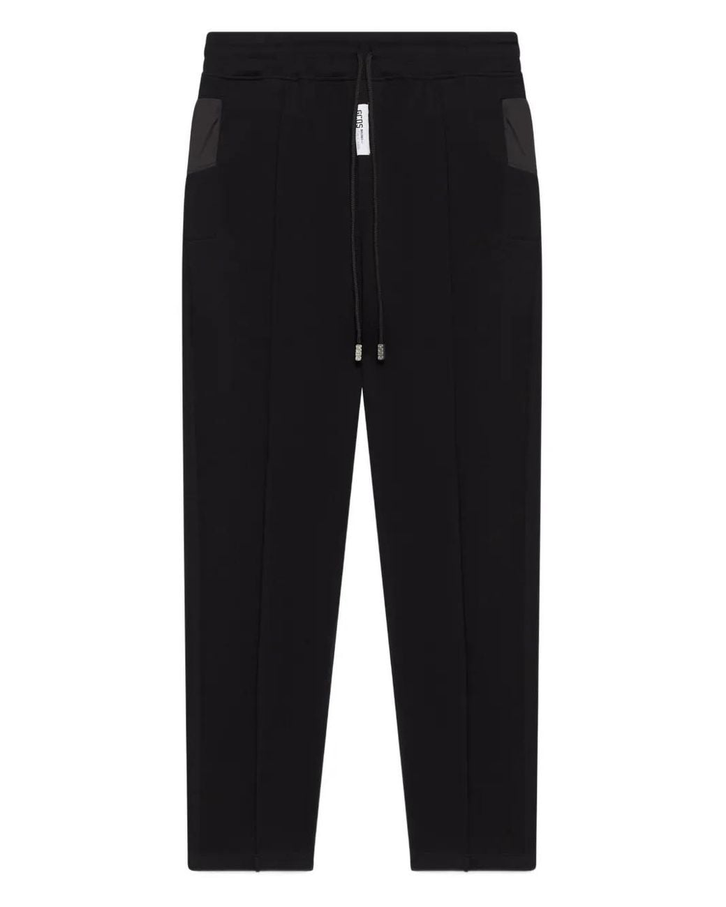 Gcds Black Drawstring Panelled Pants for men