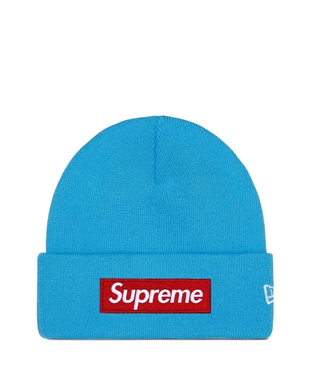 Supreme Blue X New Era Logo-Detail Beanie Hat