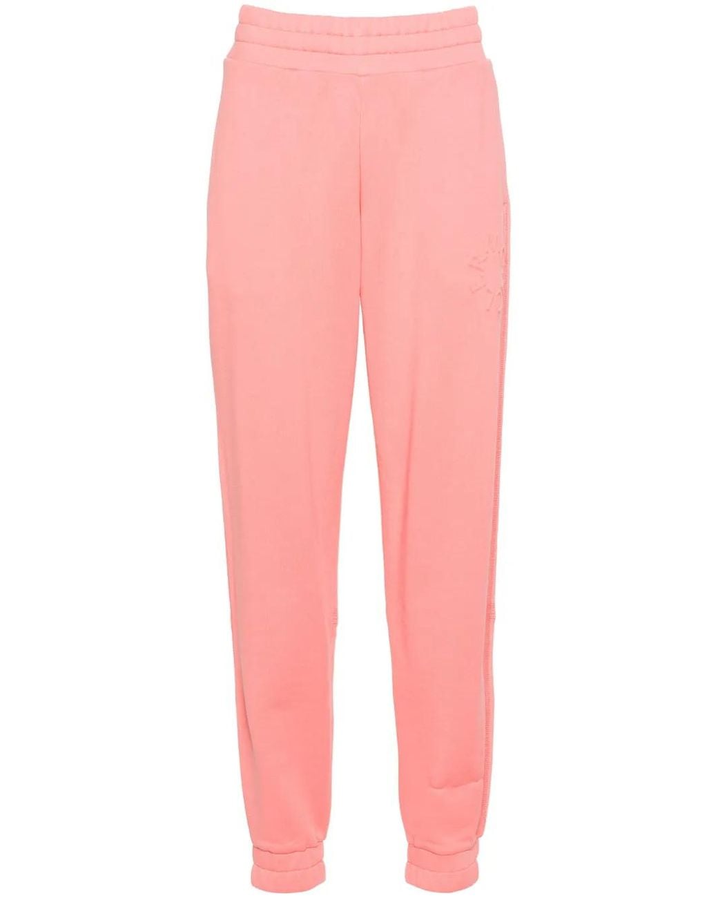 Moncler Pink High-Waisted Logo-Embossed Track Pants