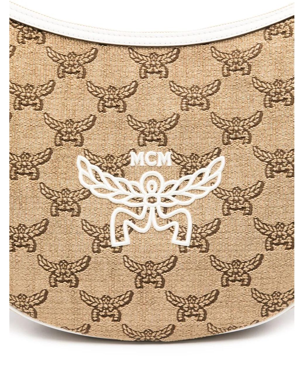 MCM White Ascending Moon Shoulder Bag
