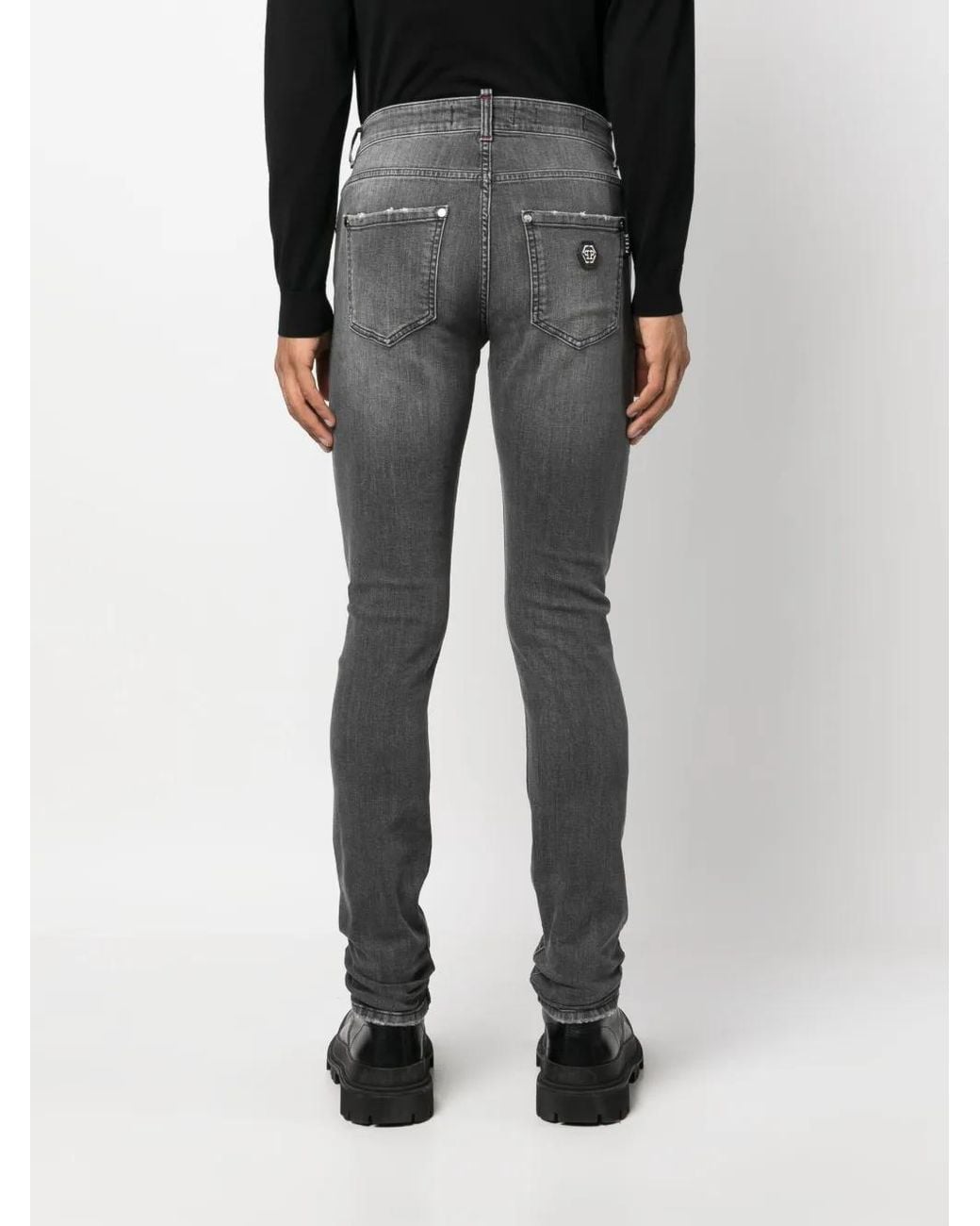 Philipp Plein Jeans Mit Logo-Patch in Gray für Herren