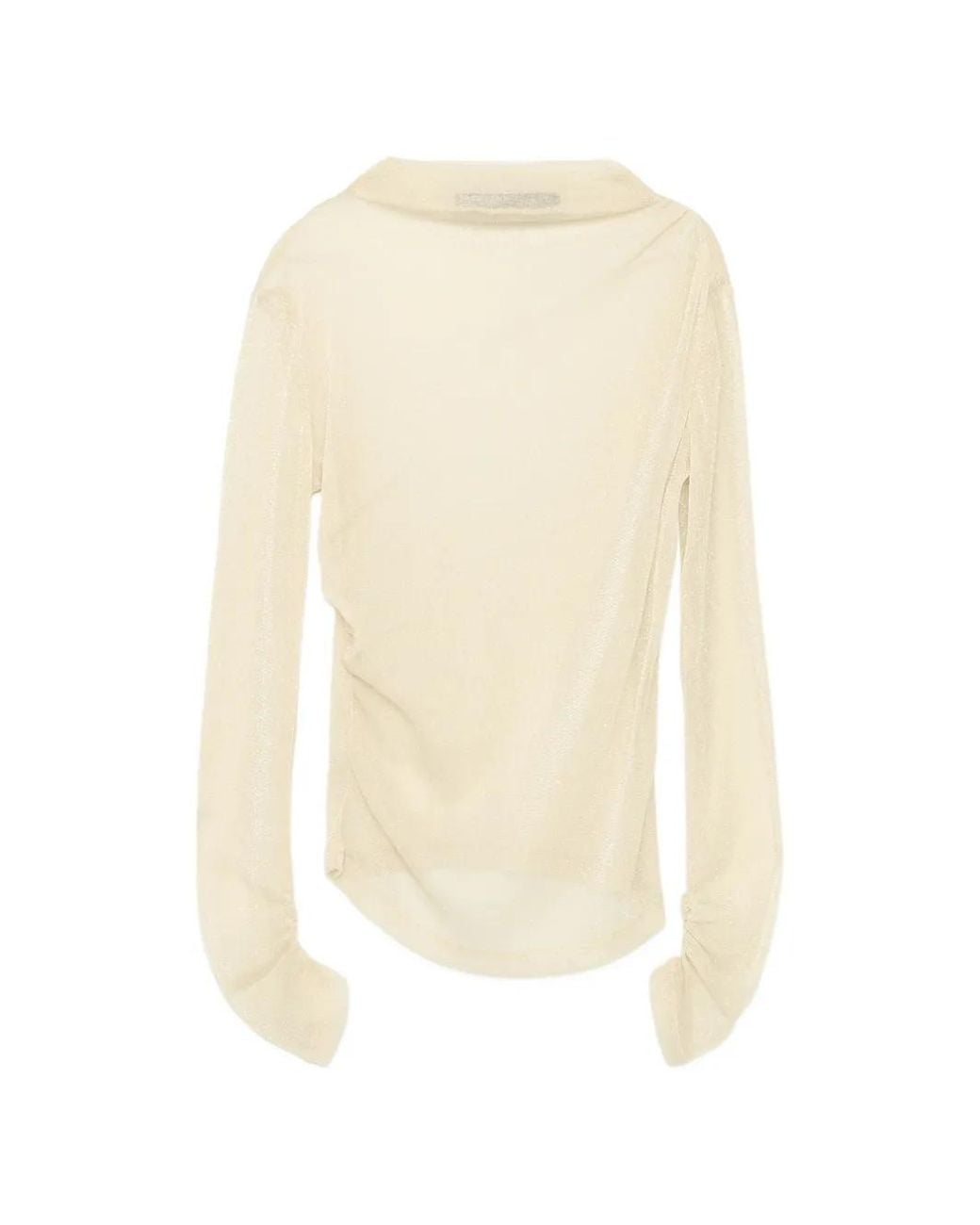Bimba Y Lola White Ivory Ruched Lurex T-Shirt