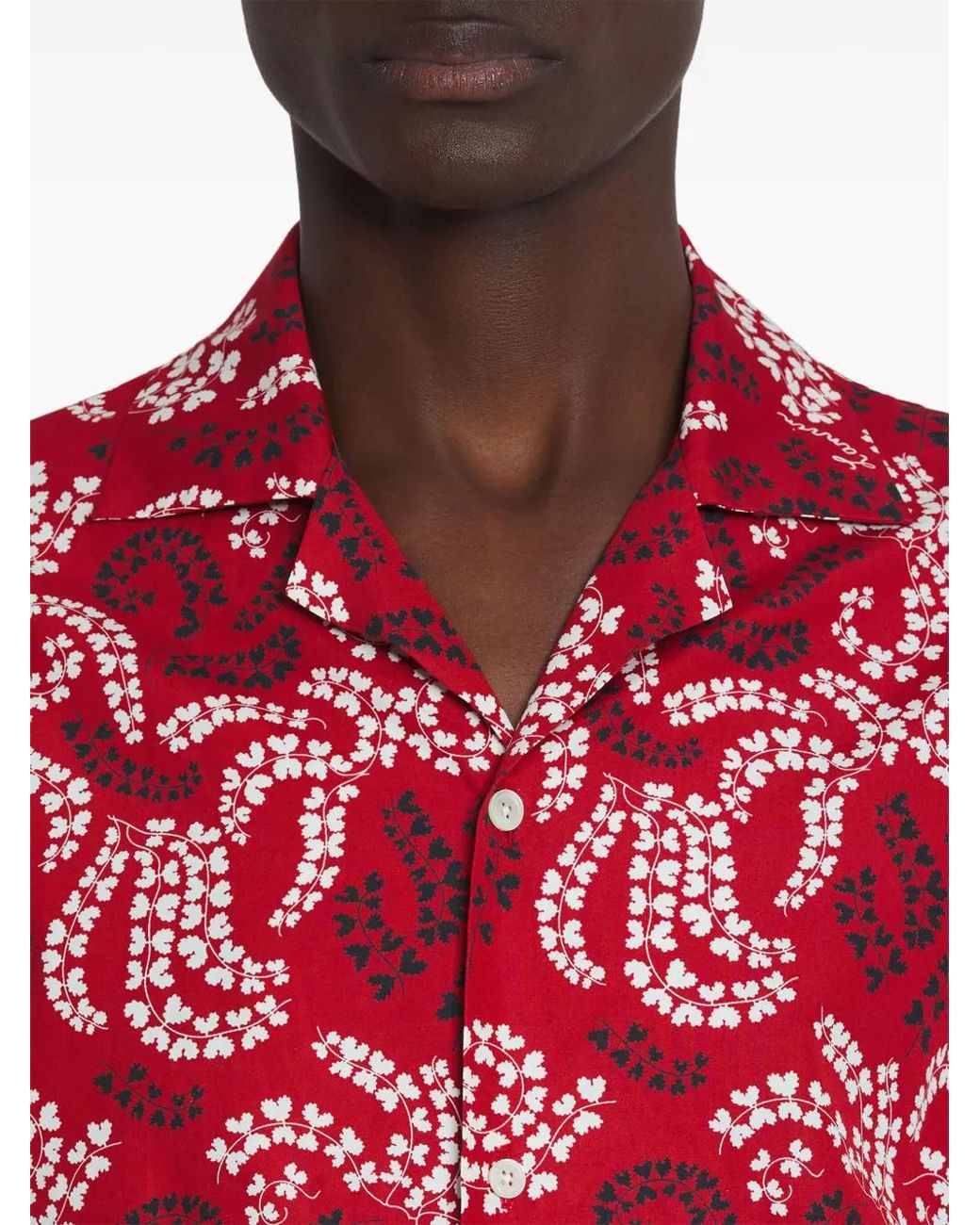 Camisa de cuello cubano rojo de Carmine Lanvin de hombre de color Red