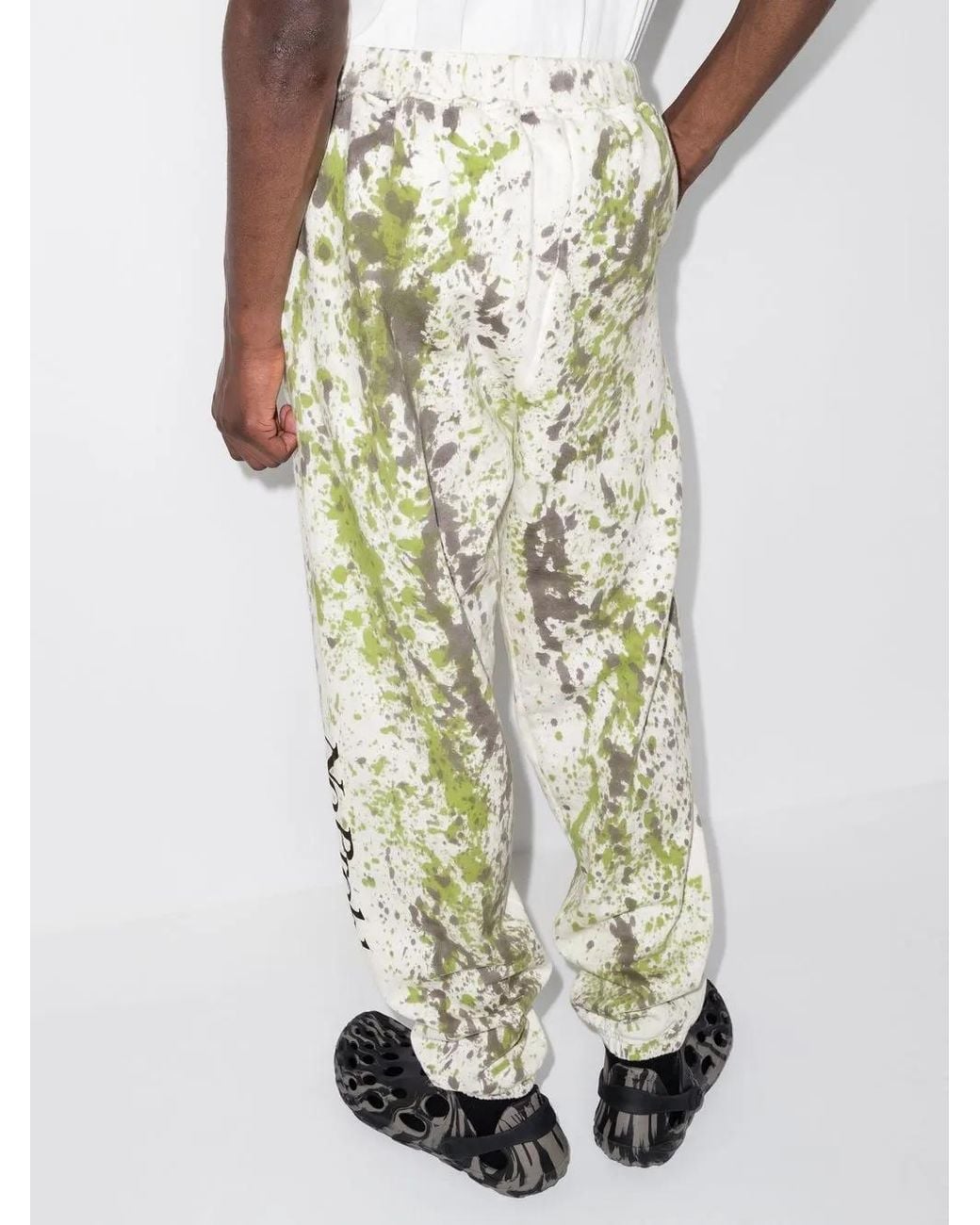 Aries White No Problemo Tie-Dye Track Pants for men