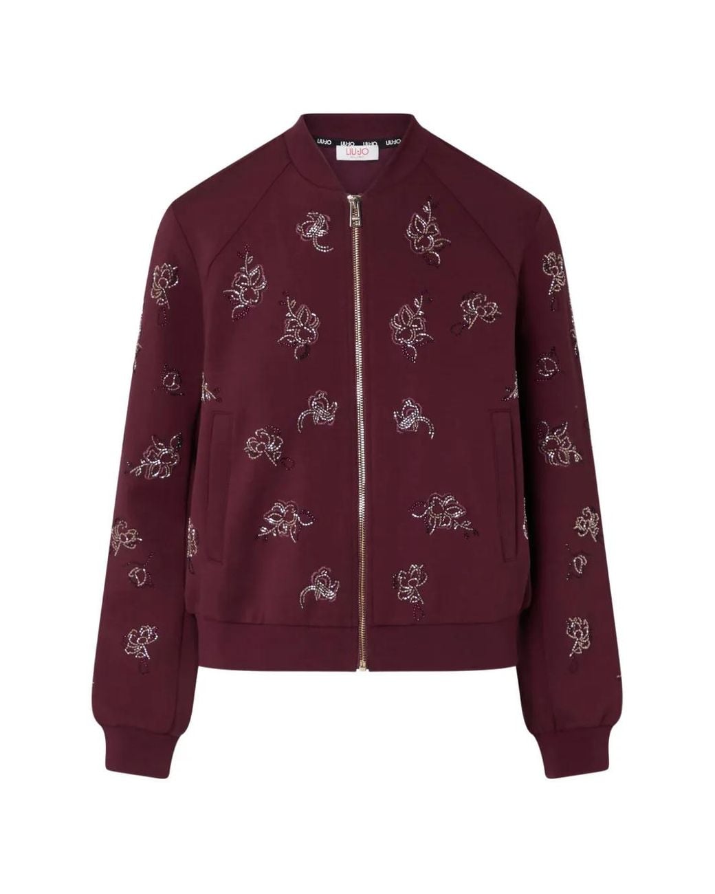 Liu Jo Purple Sweatshirt With Jewel Embroidery