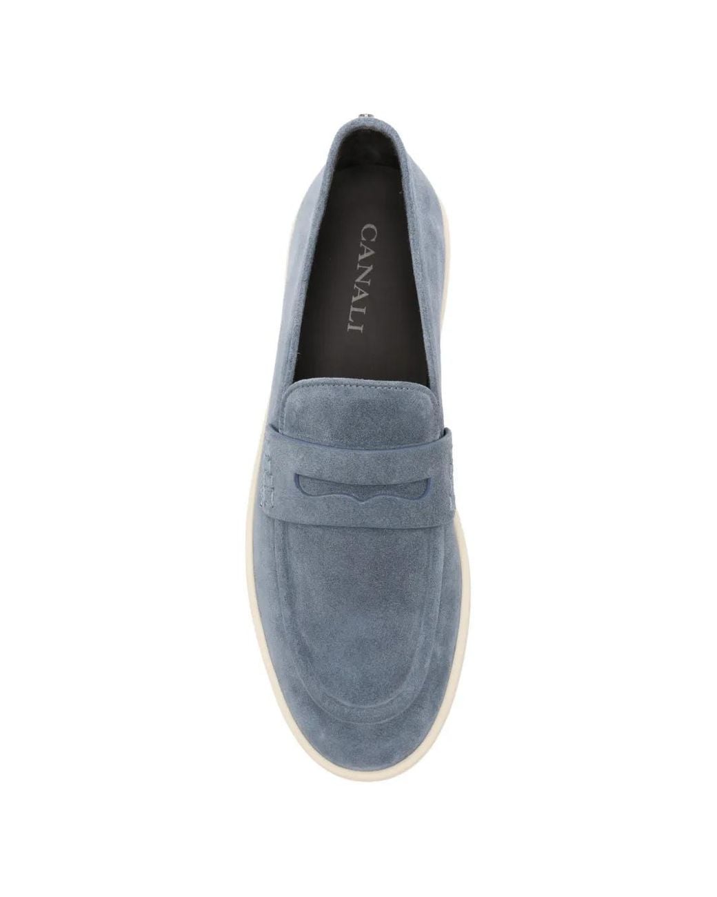 Canali Blue Penny-Strap Loafers for men