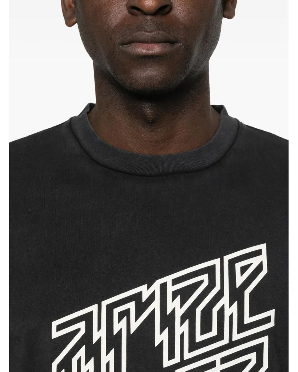 Aries Black Ariez Arize Faded Long-Sleeve T-Shirt for men