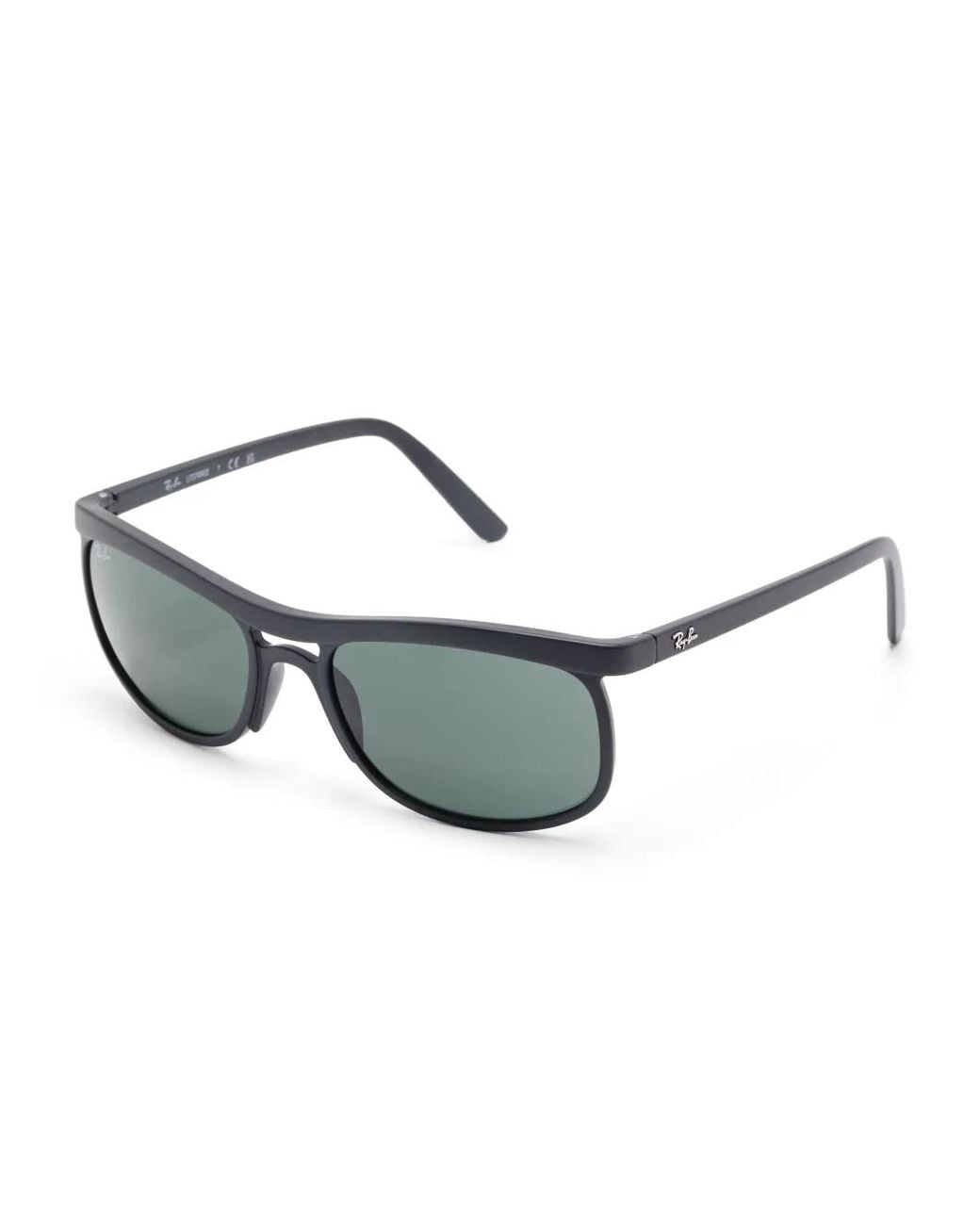 Ray-Ban Gray Rectangular-Frame Sunglasses