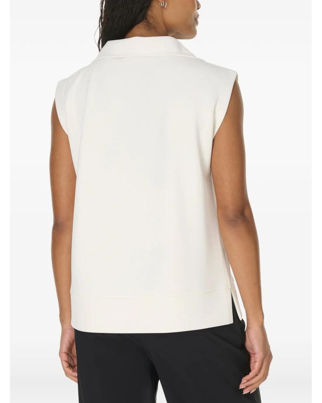Sweaty Betty White Sand Wash Quarter-Zip Sleeveless Top