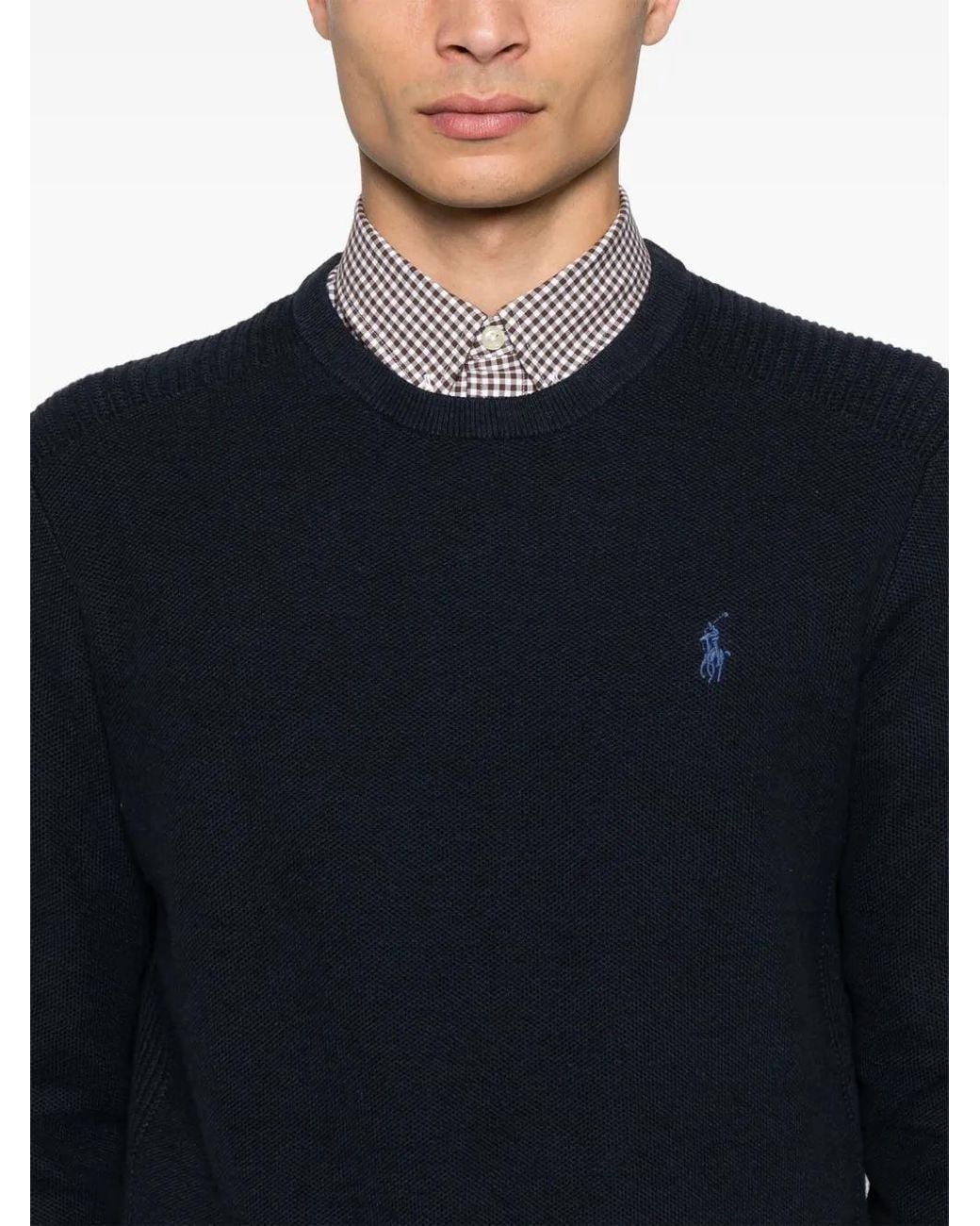 Polo Ralph Lauren Blue Polo Pony-Embroidered Sweater for men