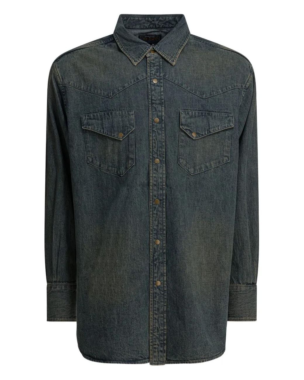 Beams Plus Gray Chest-Pocket Cotton Shirt for men