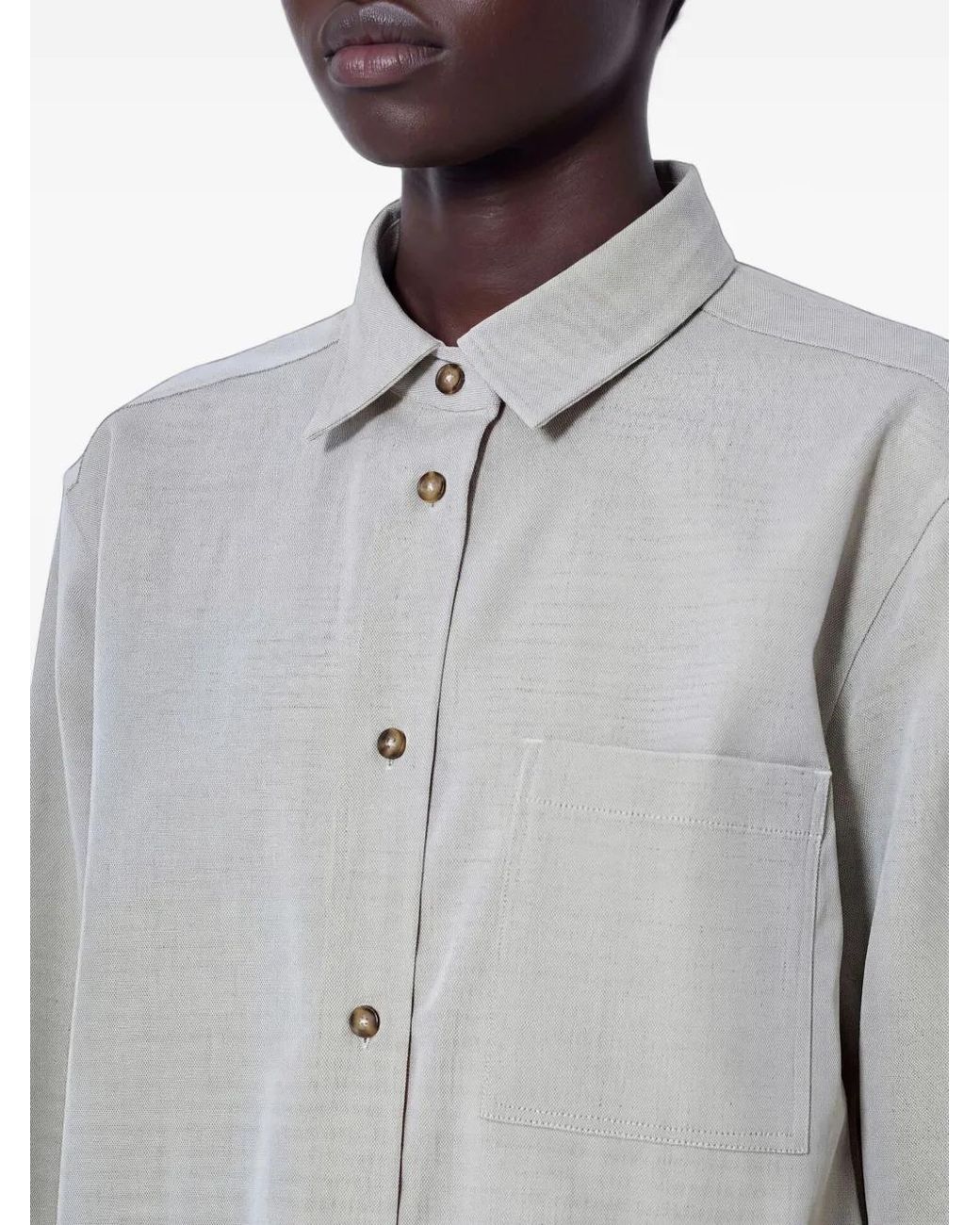Rohe Gray Textured-Weave Button-Down Shirt