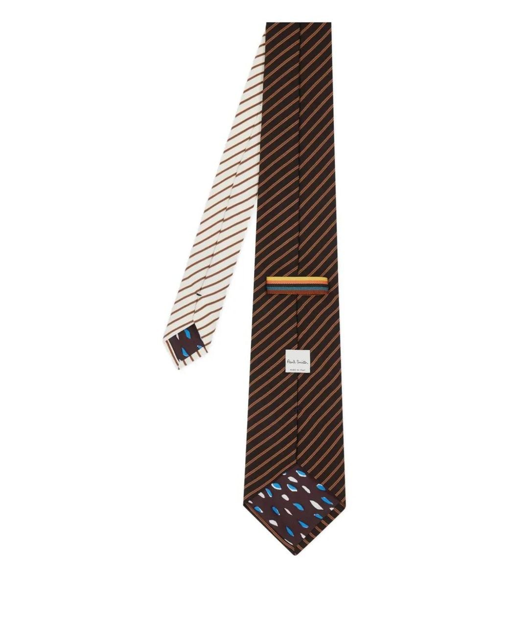 Paul Smith White Striped Tie for men
