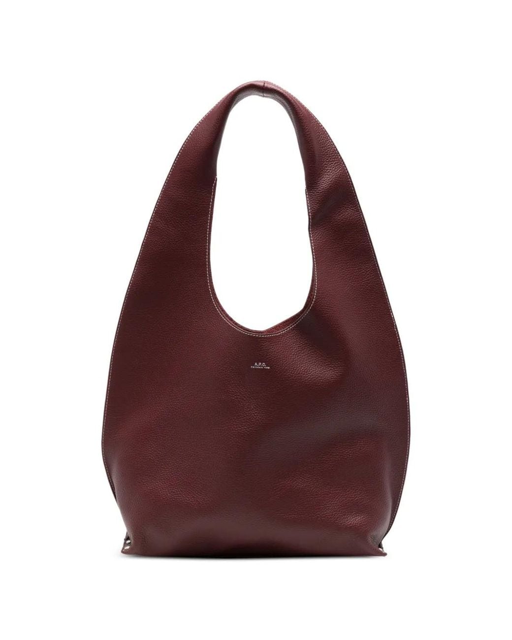 A.P.C. Purple Sac Porté Épaule En Cuir Grainé