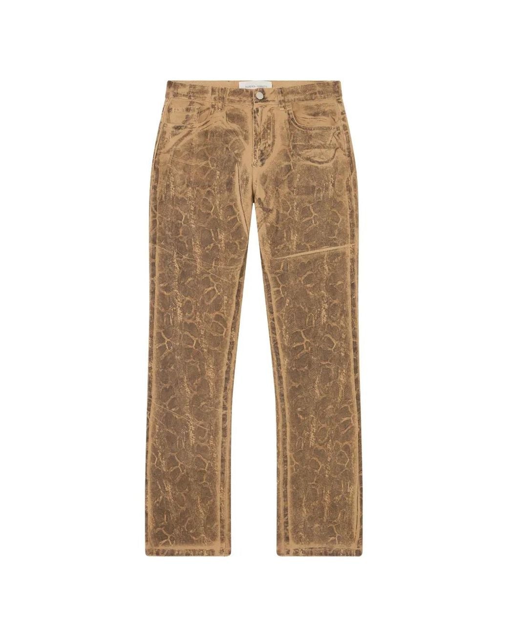 Alberta Ferretti Natural Pantalon Droit À Motif Texturé