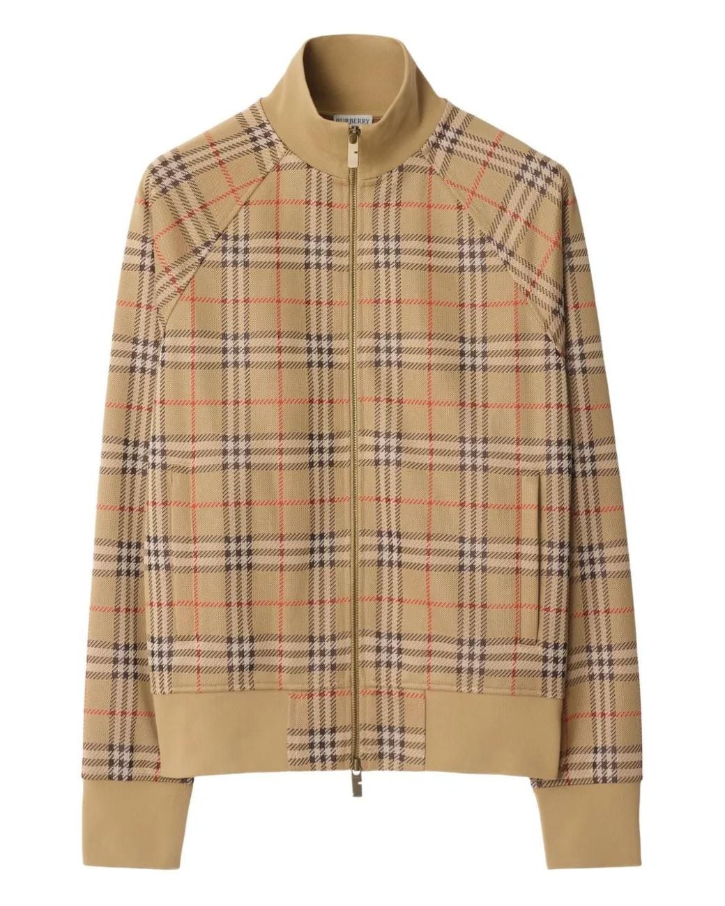 Burberry Brown Check Track Jacket for men