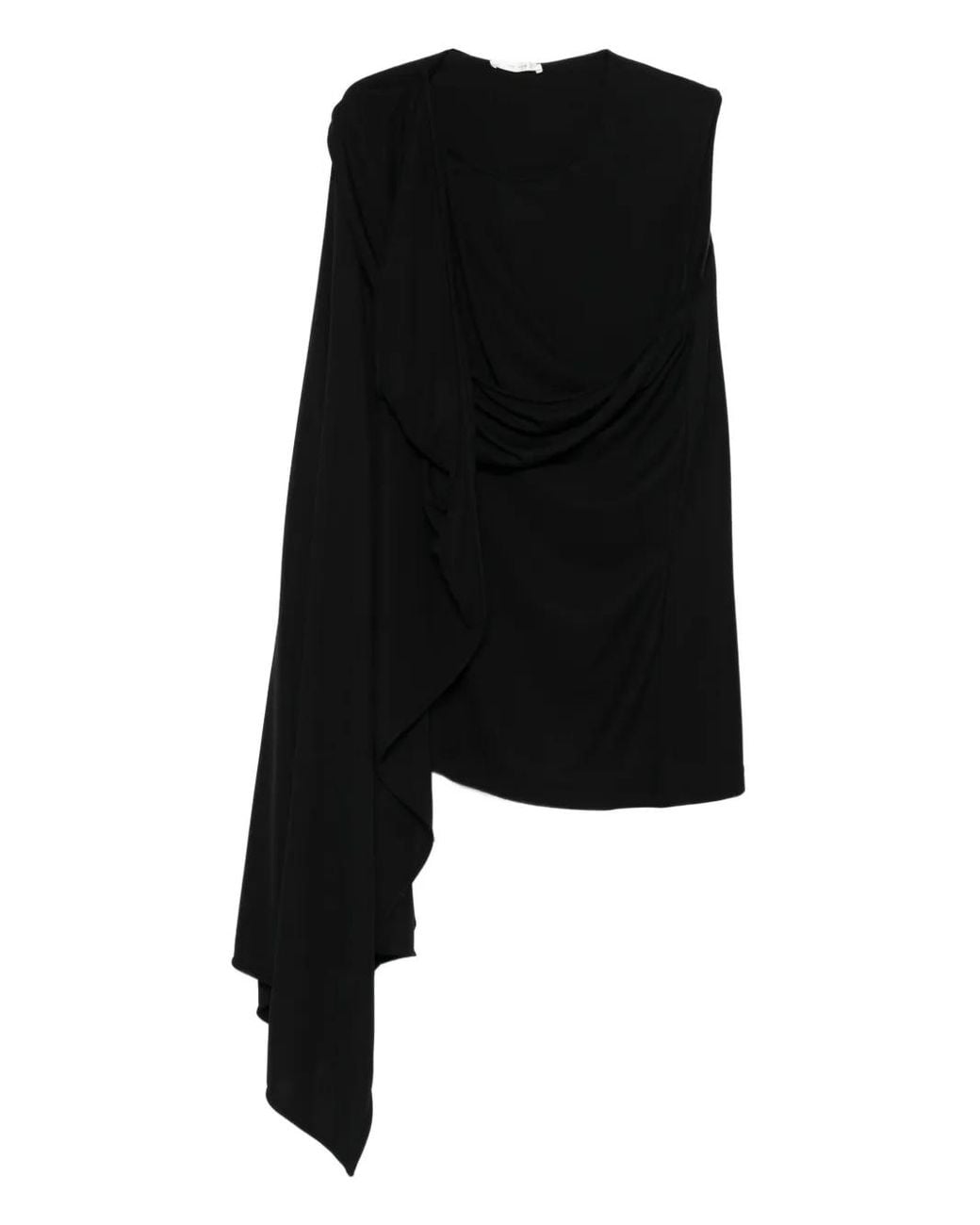 The Row Black Isadra Draped One-Shoulder Top