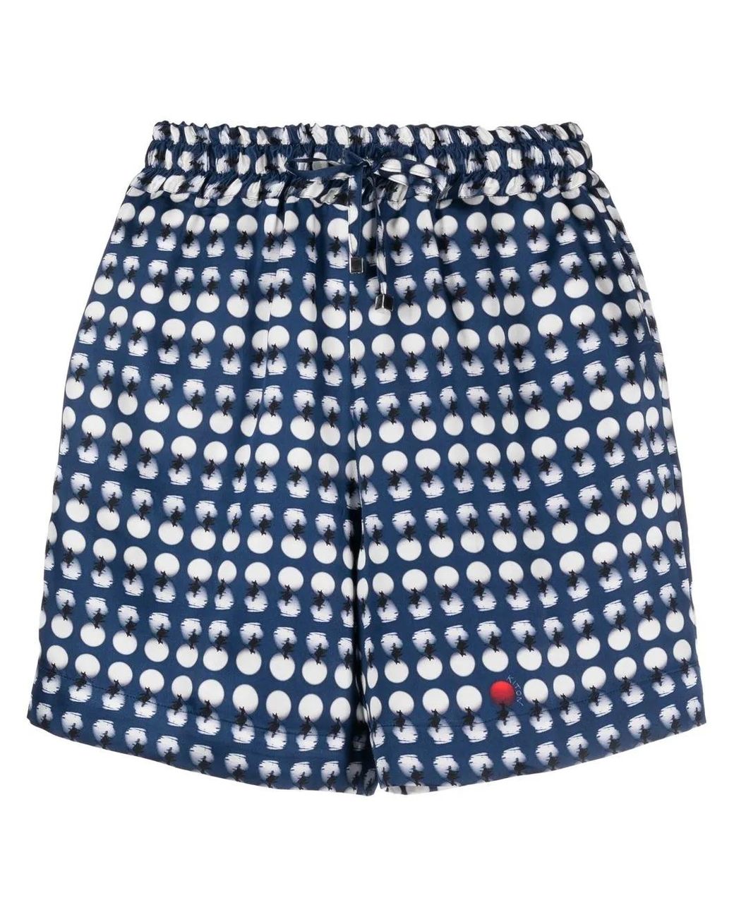 Kiton Blue Spot-Print Elastic Shorts