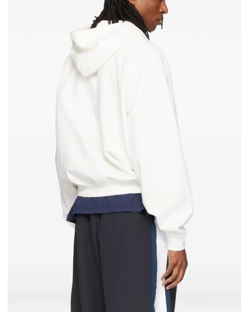 Vetements White Hoodie Zippé À Logo Brodé for men