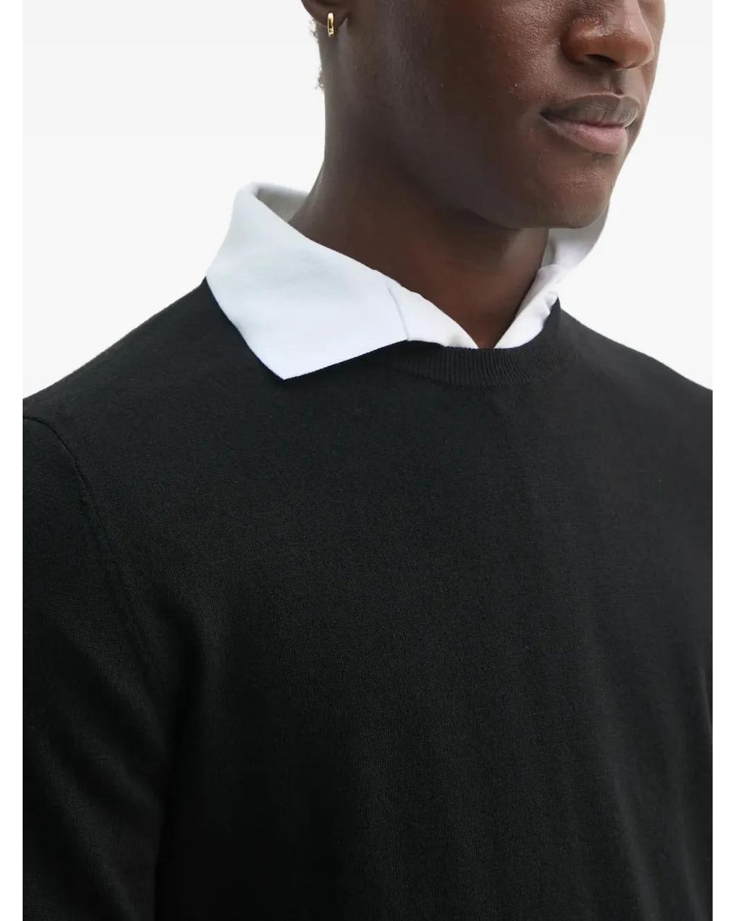 Filippa K Black Crew Neck Merino Sweater for men