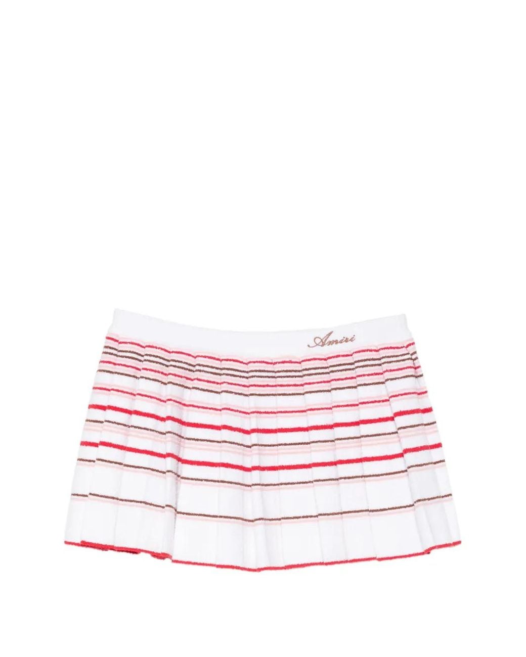 Amiri Pink Striped Pleated Mini Skirt