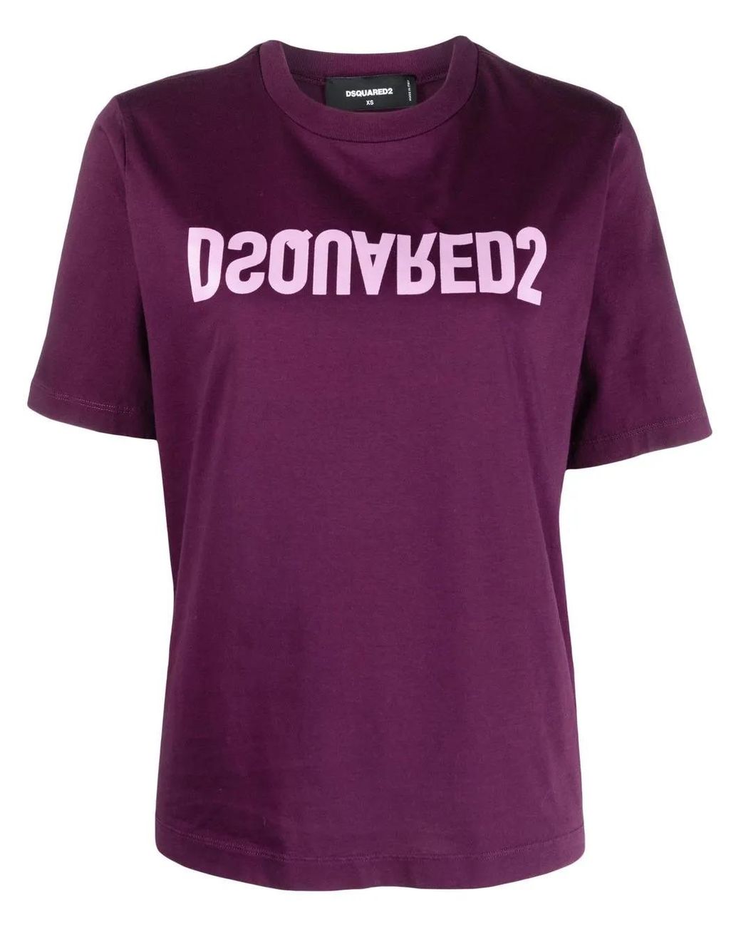 DSquared² Purple D2 Reverse Logo-Print T-Shirt