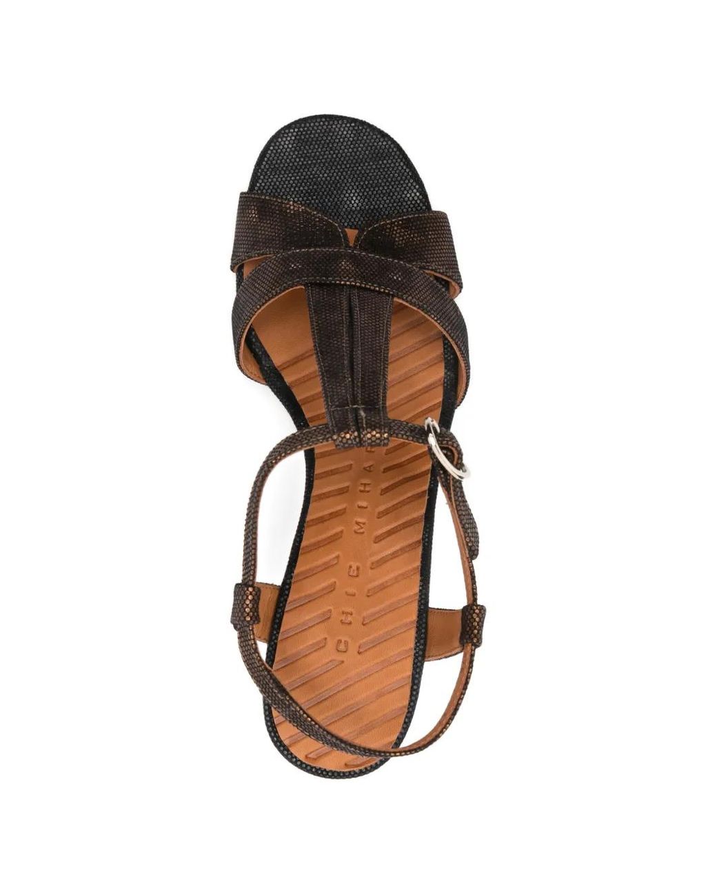 Chie Mihara Brown Bafrica T-Strap Leather Sandals