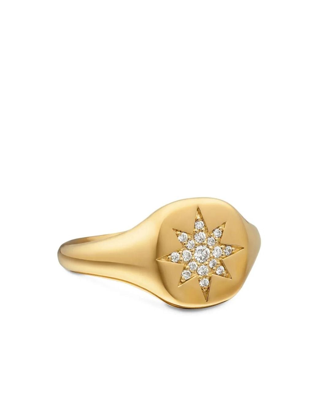 David Yurman Metallic 18Kt Cable Collectibles Compass Diamond Pinky Ring (9.7Mm)