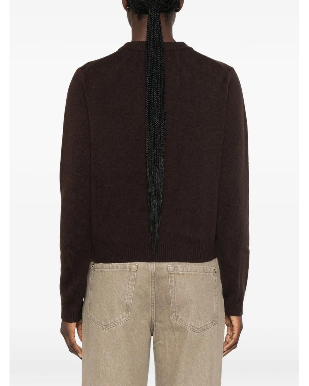 iBlues Black Ribbed-Trim Crew-Neck Sweater