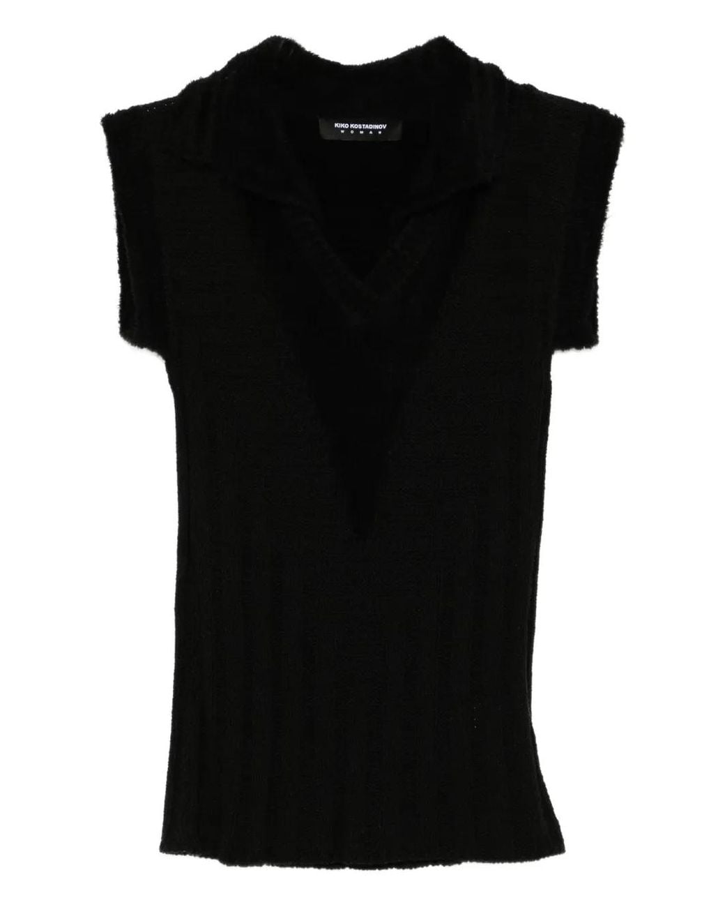 Kiko Kostadinov Black Quimby Polo Top
