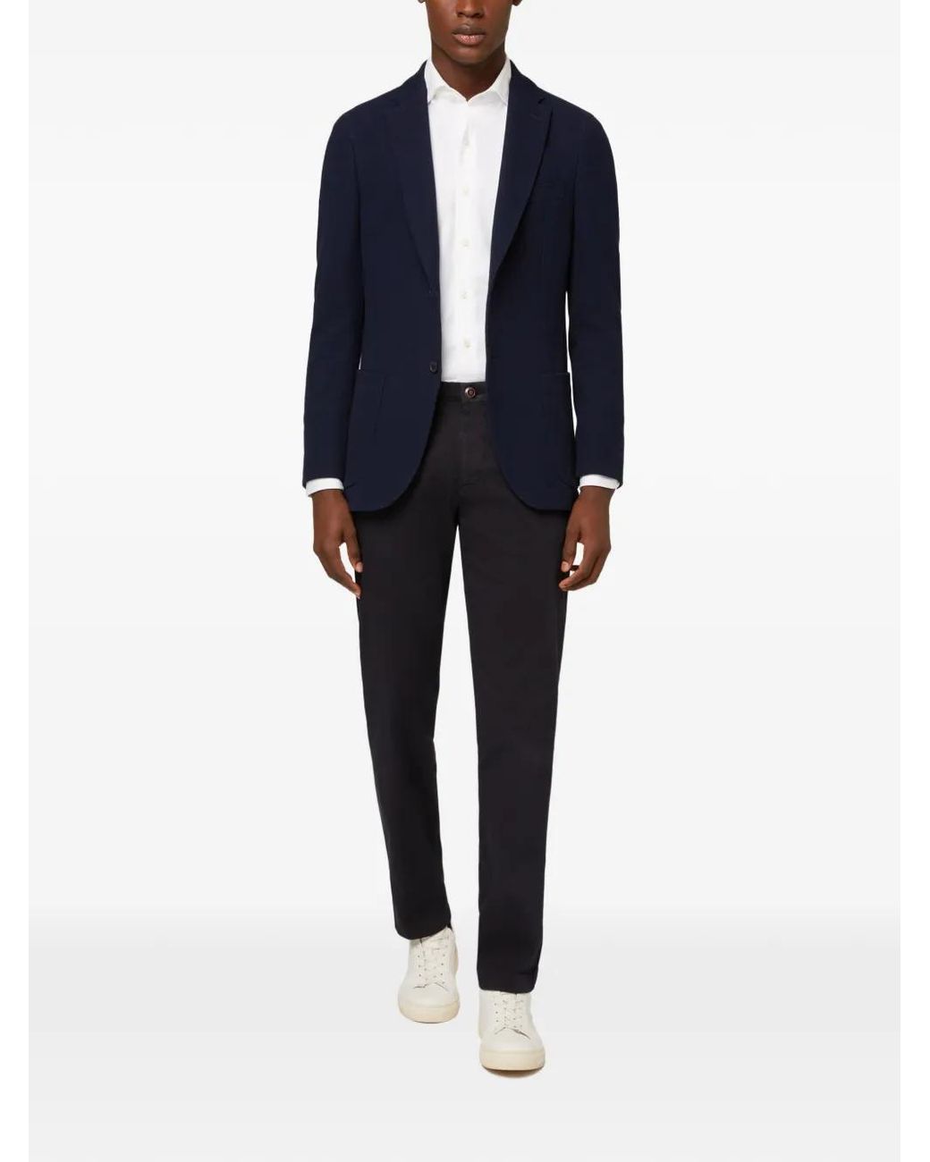 Boggi Blue Buttoned Long-Sleeve Blazer for men