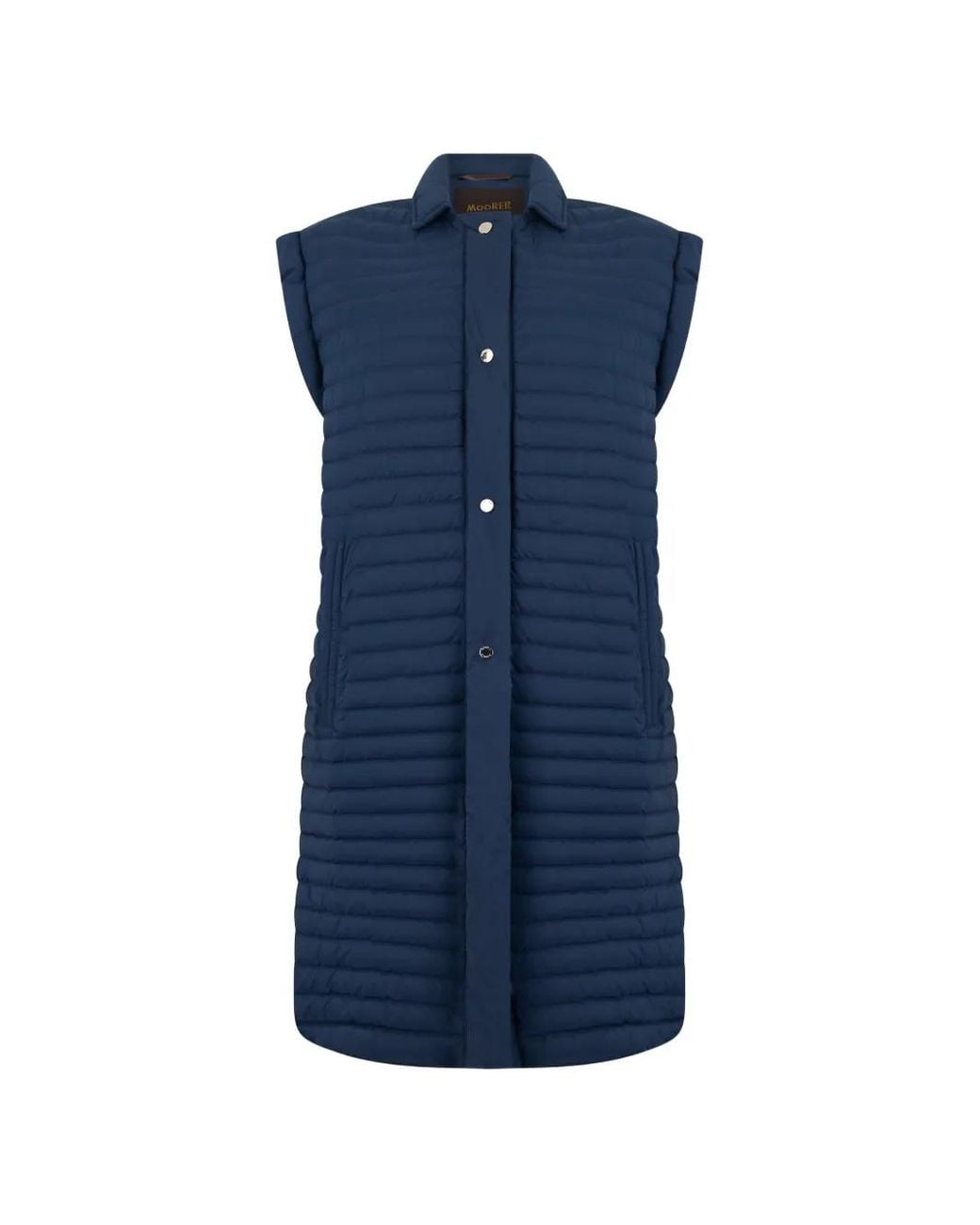 Moorer Blue Quilted Sleeveless Jacket