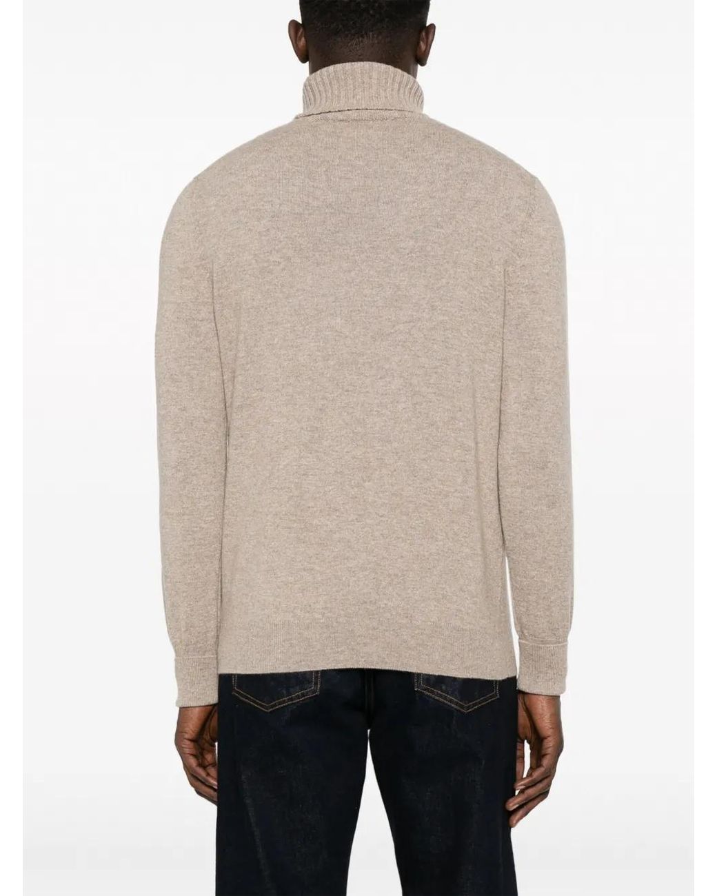 Ballantyne Brown Roll-Neck Cashmere Jumper for men