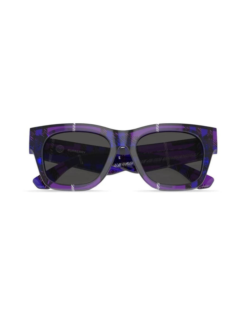 Burberry Blue Checkered Wayfarer-Frame Sunglasses