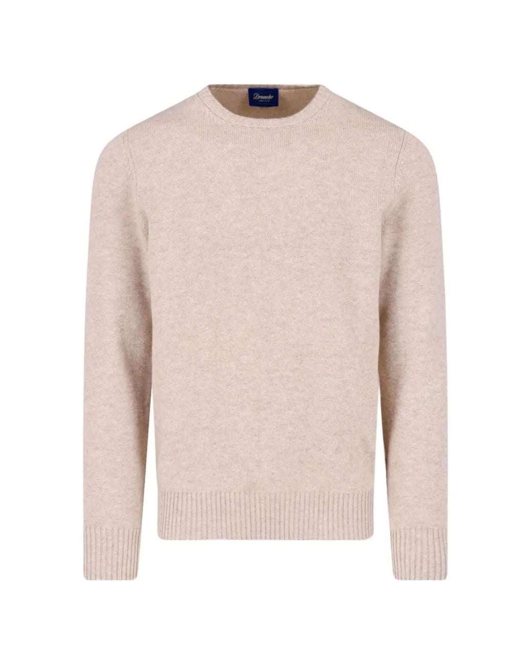 Drumohr Pink Fine-Knit Crew-Neck Sweater for men