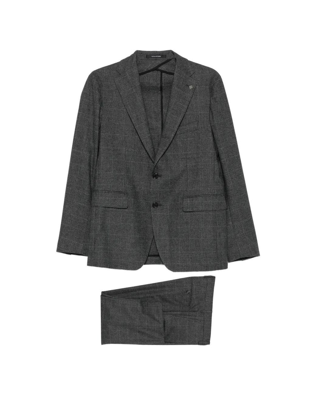 Tagliatore Gray Check-Pattern Single-Breasted Suit for men