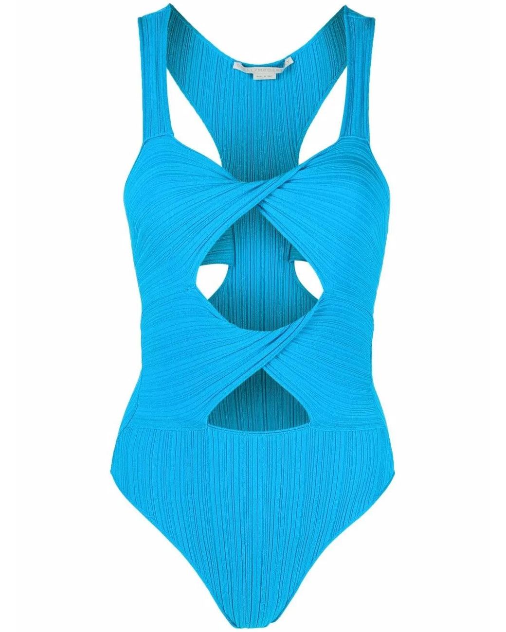 Stella McCartney Blue Cut-Out Knit Bodysuit