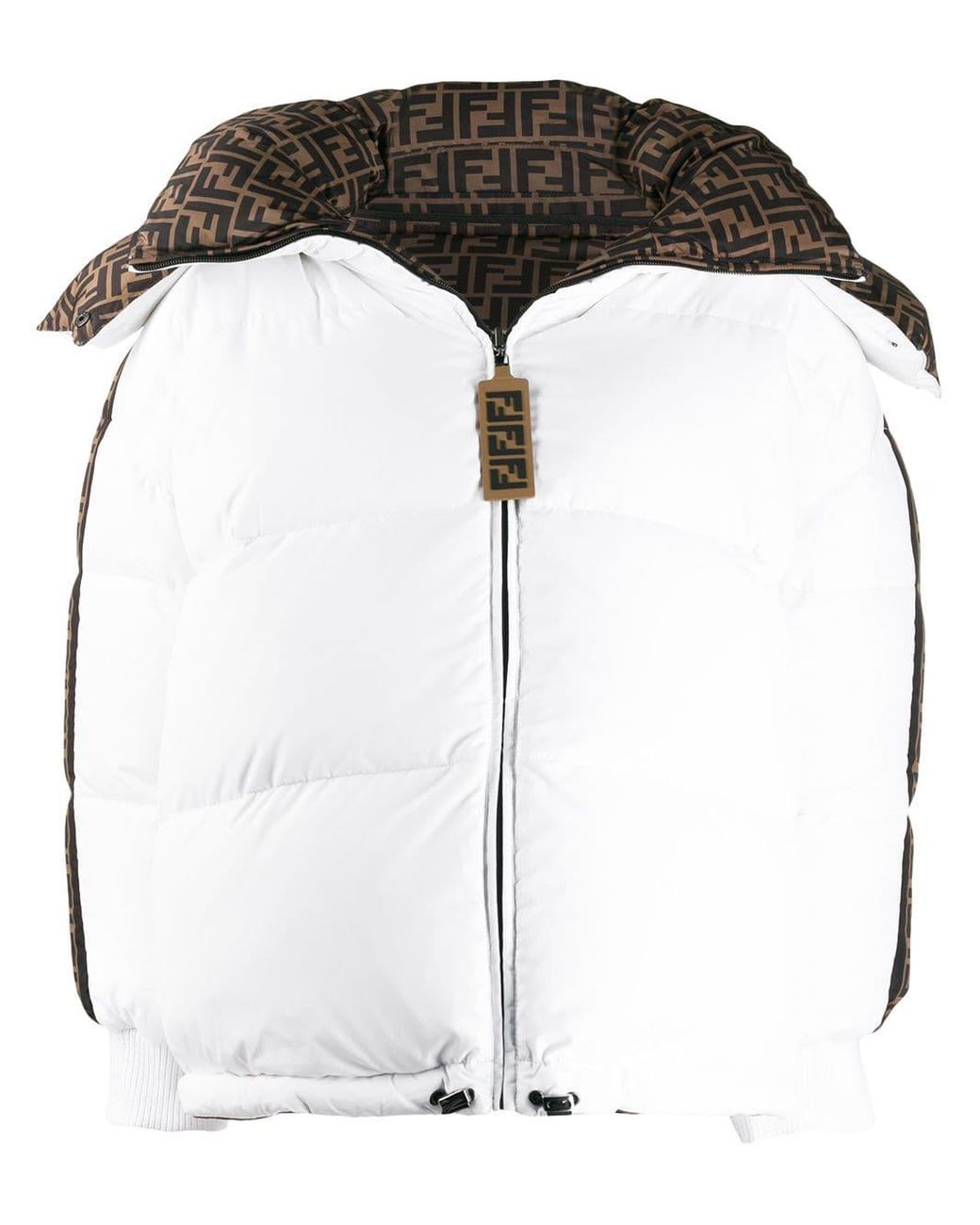 Fendi Zucca Puffer Jacket in White | Lyst UK