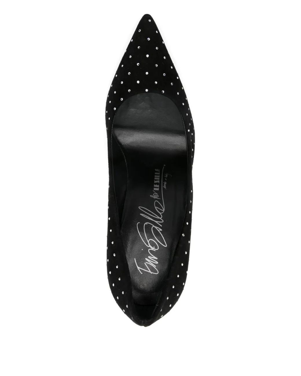 Le Silla Black 120Mm Suede Crystal-Embellished Pumps