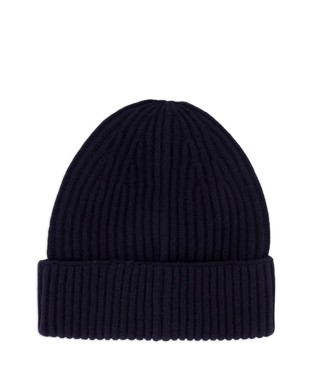 Samsøe & Samsøe Blue Ribbed Wool Beanie Hat