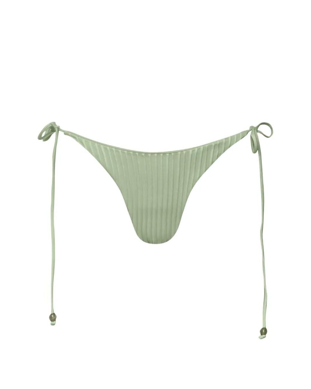 Baobab Green Bas De Bikini Kaia À Nouer Texturé