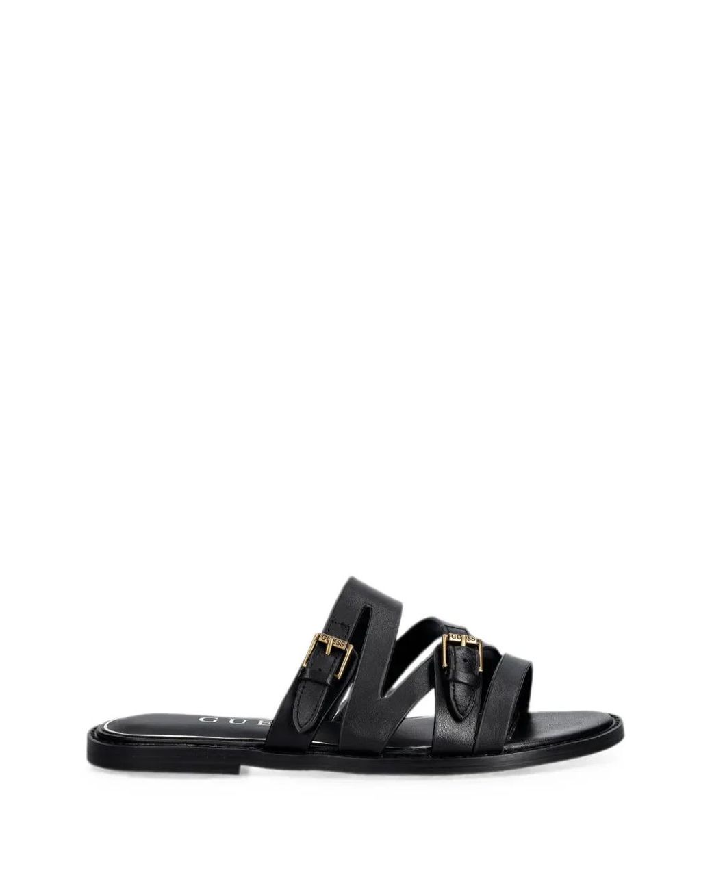 Guess Black Buckle-Fastening Leather Sandals