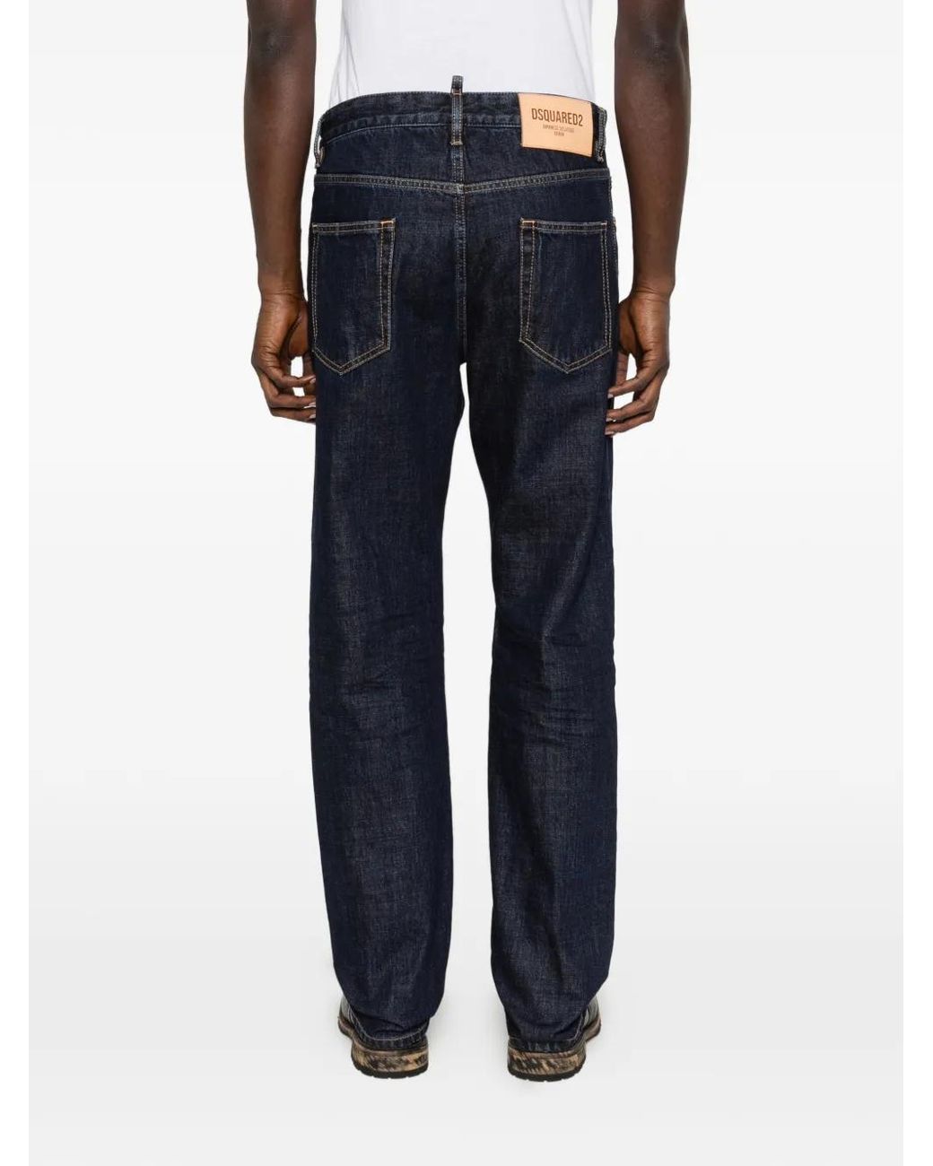 DSquared² Blue Dark Straight-Leg Denim Jeans for men