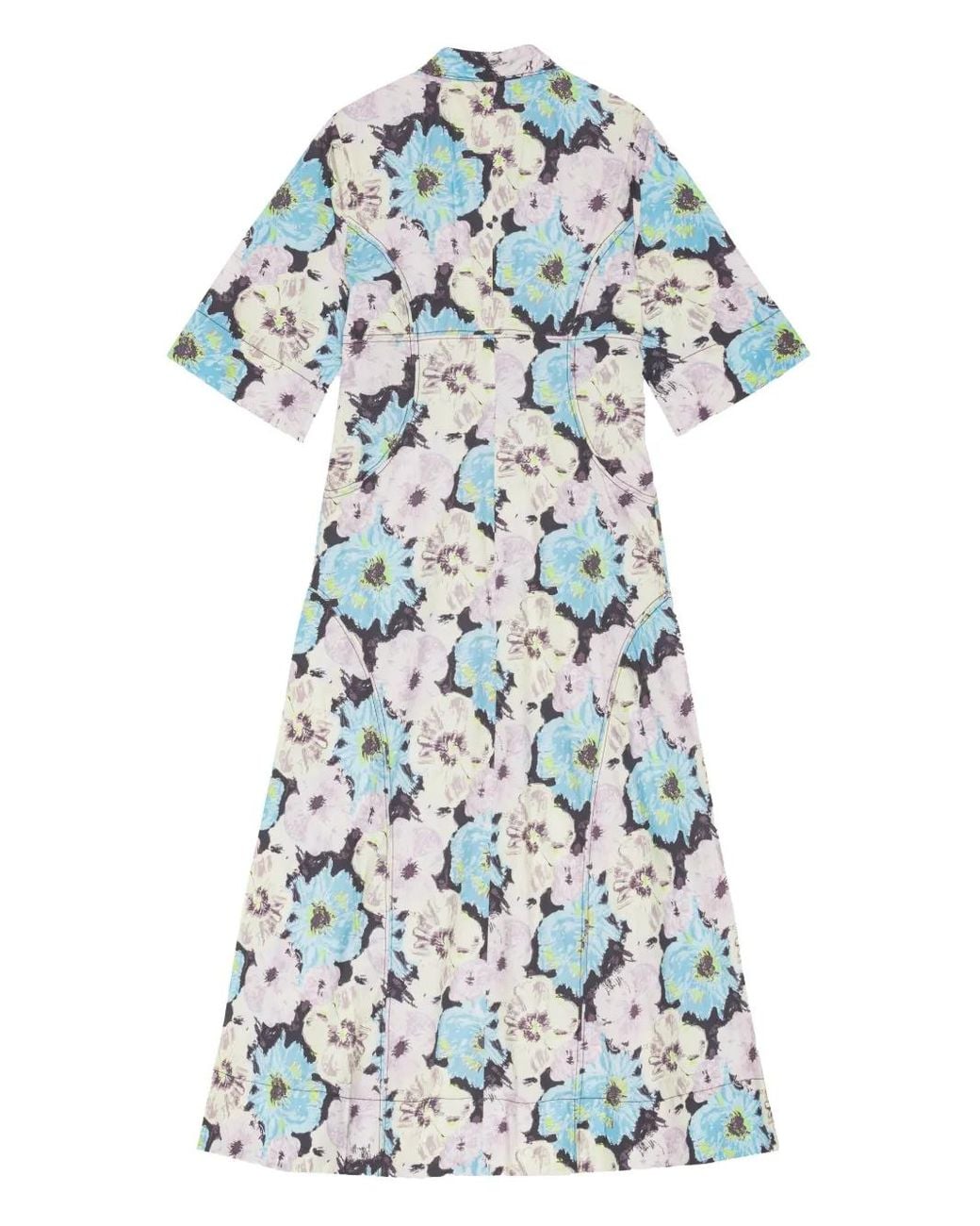 Ganni Blue Printed Maxi Dress