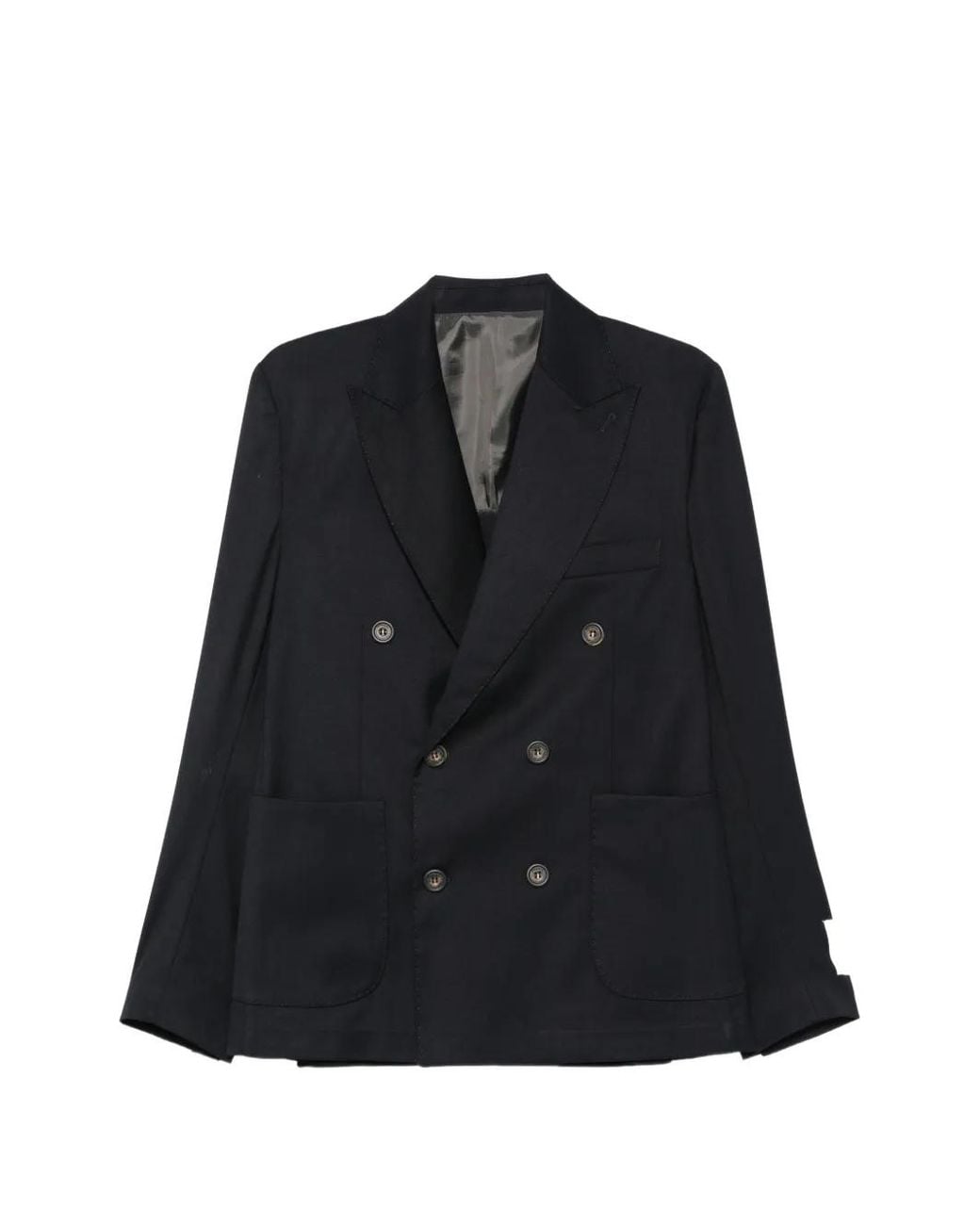 Imperial Black Double-Breasted Peak-Lapel Suit for men