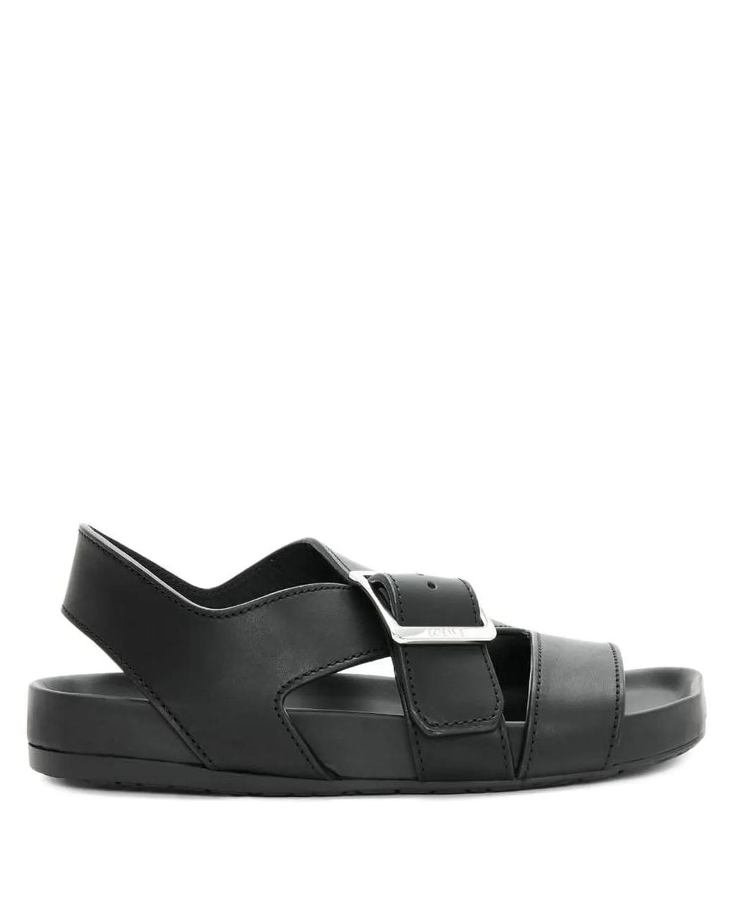 Loewe Black Buckle-Strap Flat Sandals