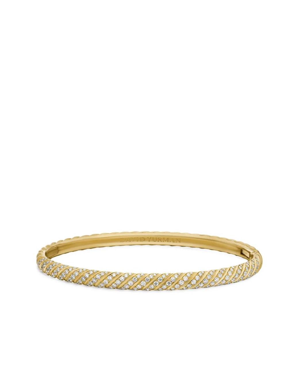 David Yurman Metallic 18Kt Sculpted Cable Bangle Diamond Bracelet (4.6Mm)