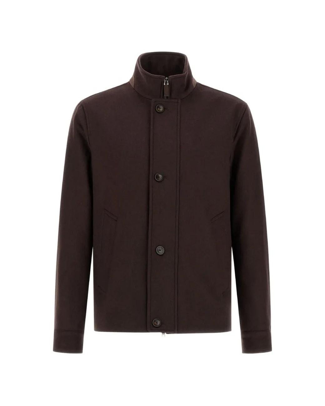 Herno Brown High-Neck Padded Jacket for men