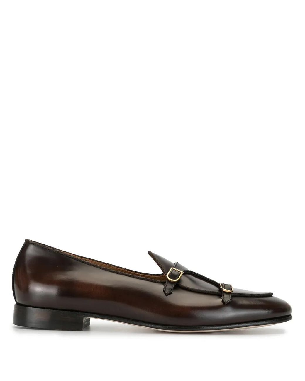 Edhen Milano Brown Brera Double-Strap Loafers for men